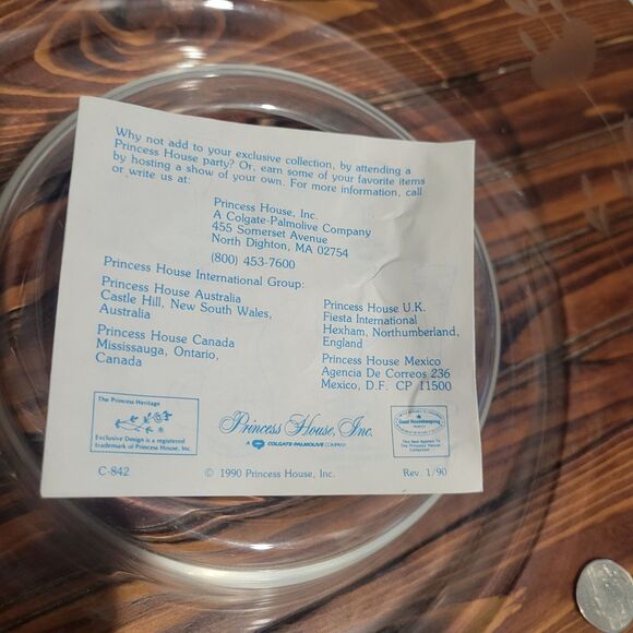 Princess House Clear Crystal Chip N Dip Bowl Handblown Cut Heritage Pattern 401 - Picture 3 of 7